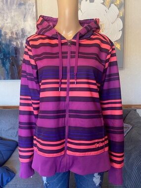 Under Armour Purple & Pink Striped Full‑Zip Hoodie